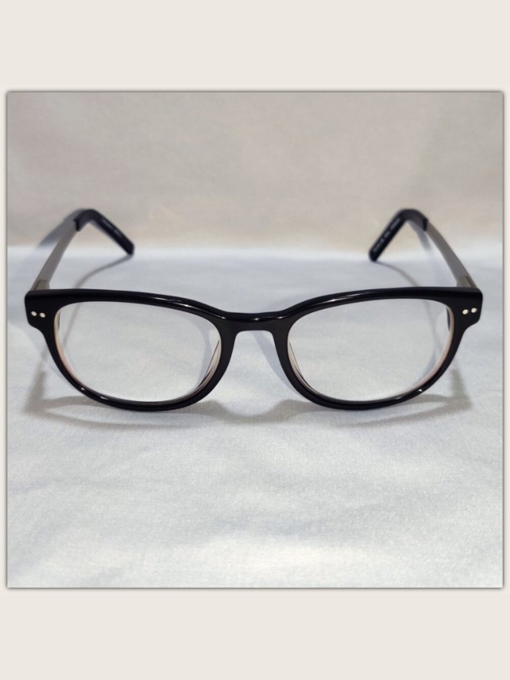 Jeff Banks JB01 Eyeglasses Wayfarer Black / Satin Silver FRAMES ONLY 50-18-140